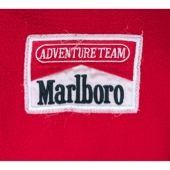 Vintage Marlboro Adventure Team Snap Fleece Jacket Red Adult Large Flawed - Picture 10 of 11